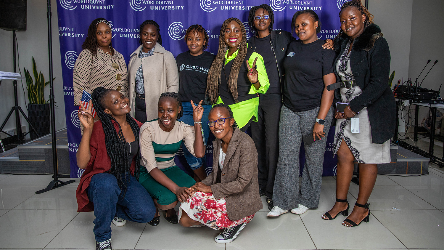 Women alumni in Kenya with WQU Vice President Gbemi Disu