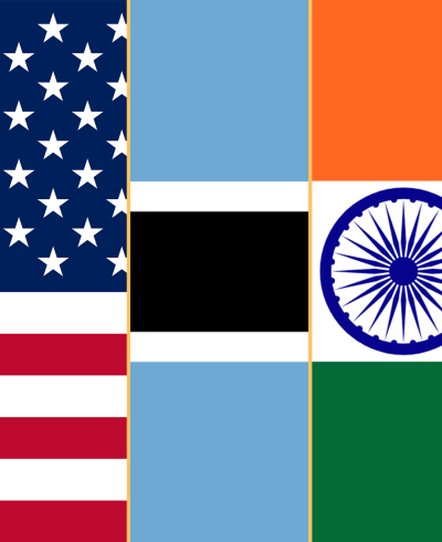 USA-Botswana-India Flags